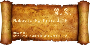 Makoviczky Kristóf névjegykártya